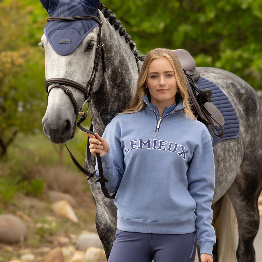 LeMieux Ladies Kelsie Quarter Neck Sweat - Powder Blue