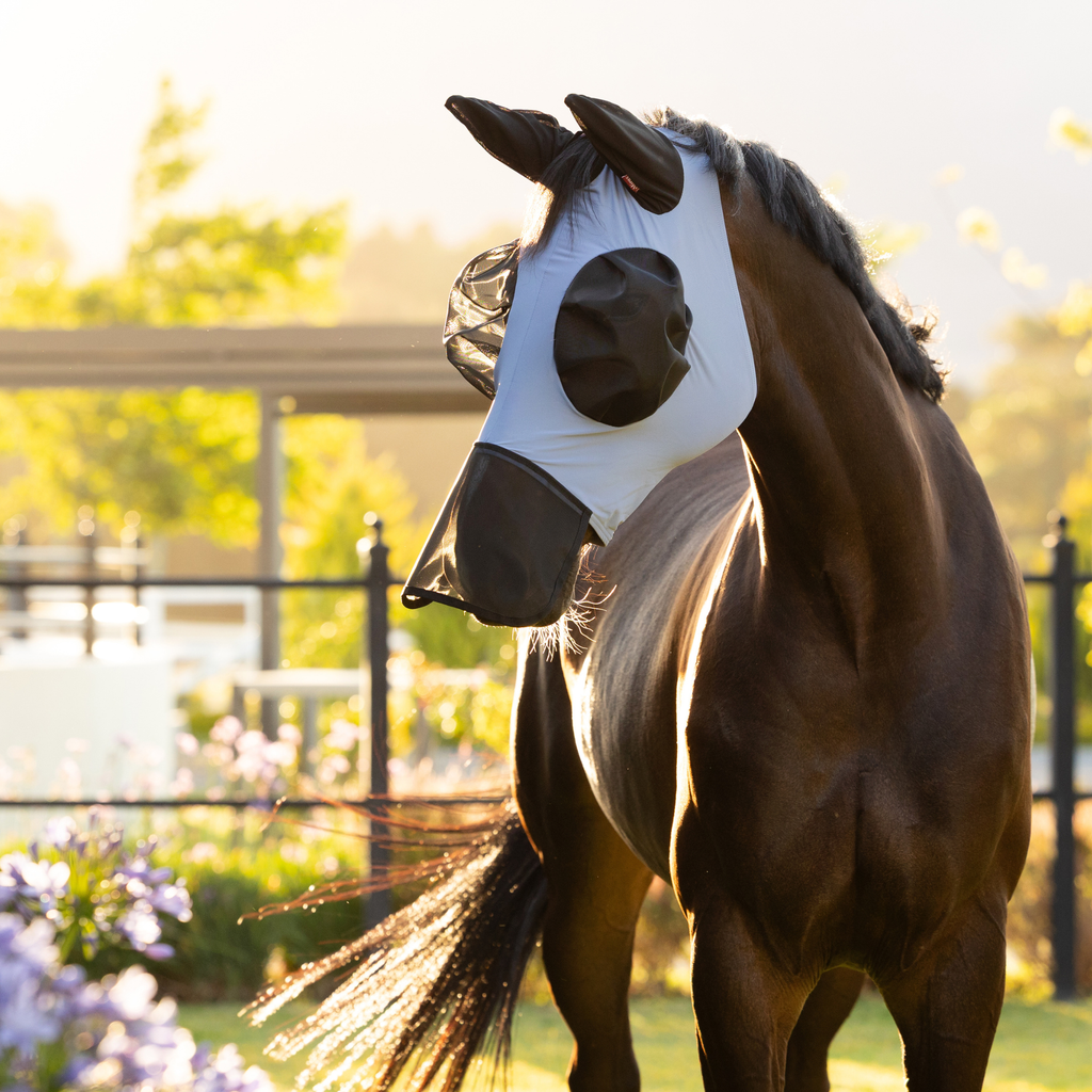 LeMieux Bug Relief Full Fly Mask - Powder Blue