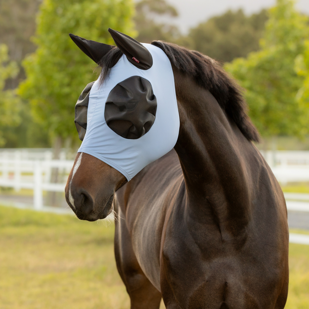 LeMieux Bug Relief Half Fly Mask - Powder Blue