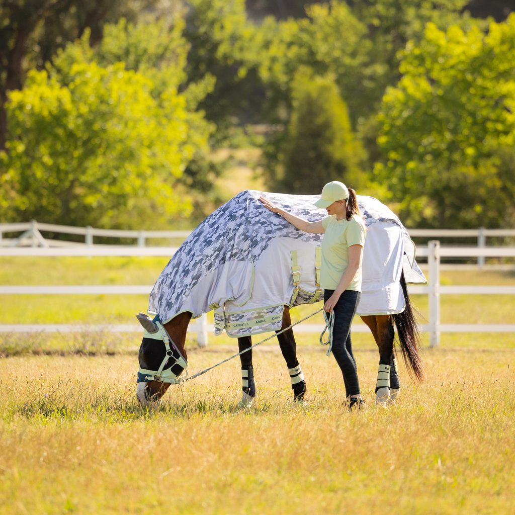 LeMieux Arika Camo-Tek Fly Rug - Macaron