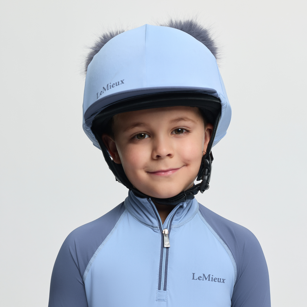 LeMieux Mini Double Pom Hat Silk - Powder Blue
