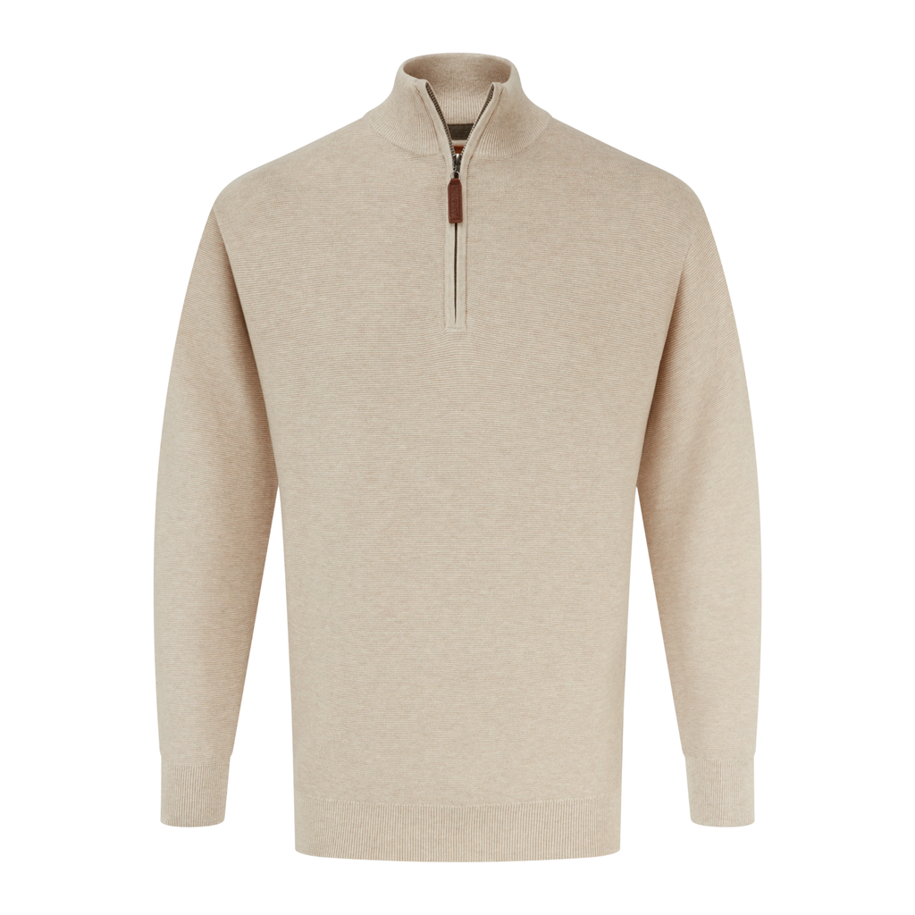 Schoffel Mens Porthleven 1/4 Zip - Oat