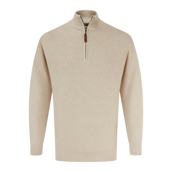 Schoffel Mens Porthleven 1/4 Zip - Oat
