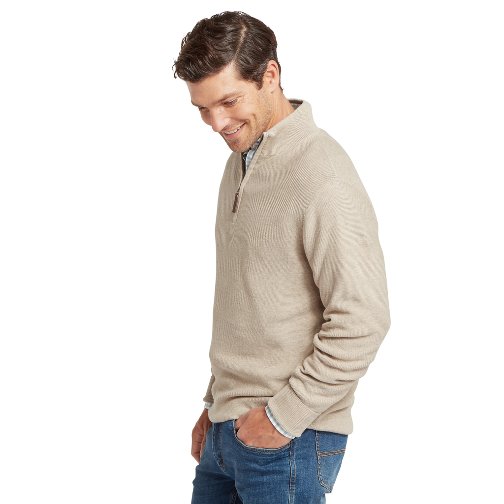 Schoffel Mens Porthleven 1/4 Zip - Oat