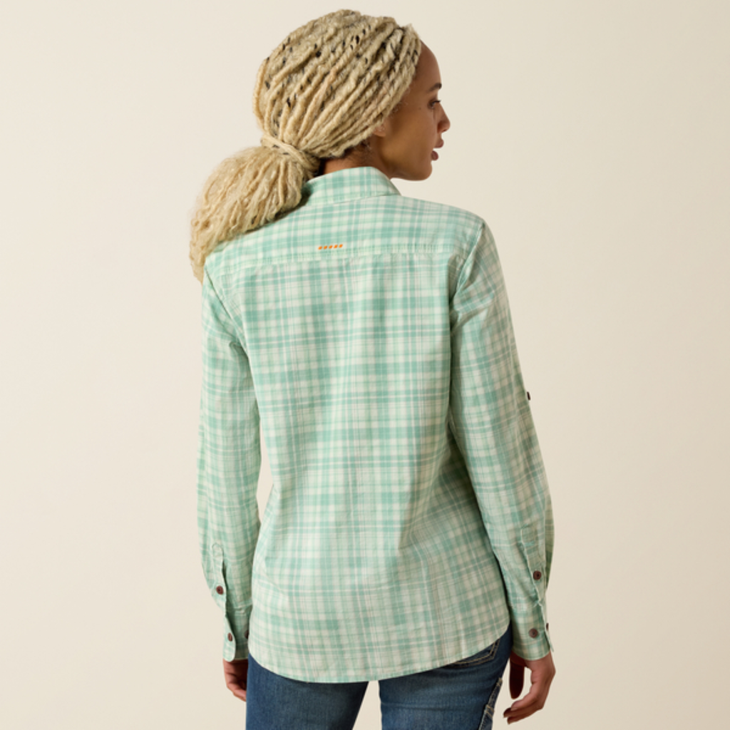Ariat Ladies Made Tough Durastretch Work Shirt - Clearly Aqua