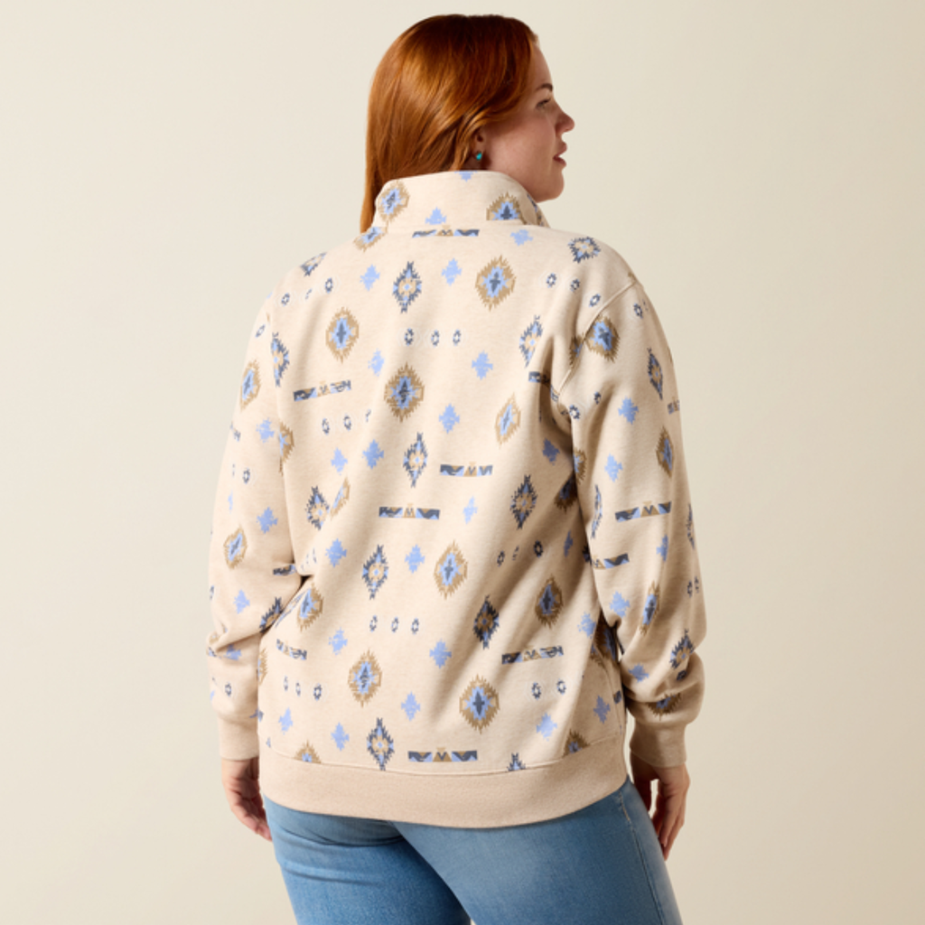 Ariat Ladies Sapphire 1/2 Zip Sweatshirt - Oatmeal Heather