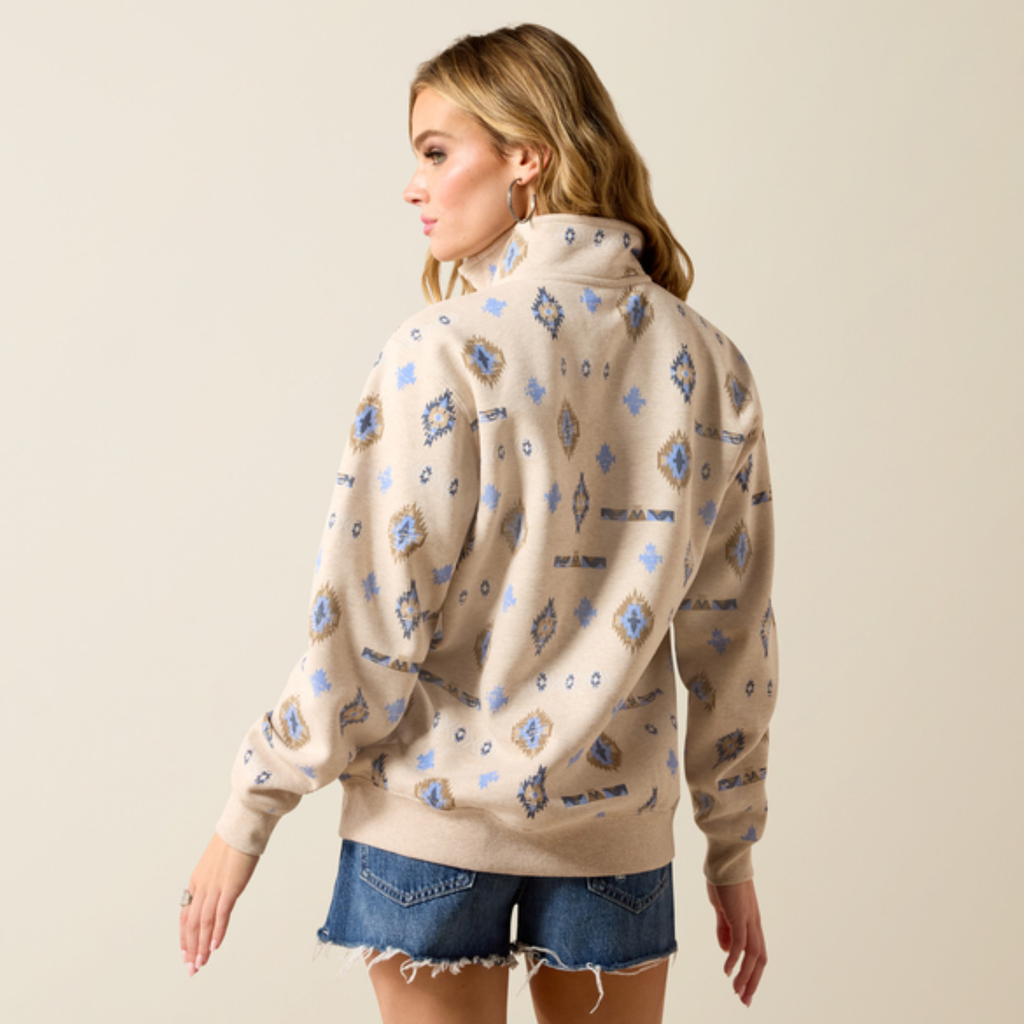 Ariat Ladies Sapphire 1/2 Zip Sweatshirt - Oatmeal Heather