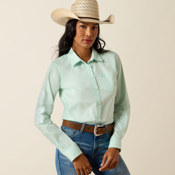 Ariat Ladies Team Kirby Shirt - Dusty Aqua