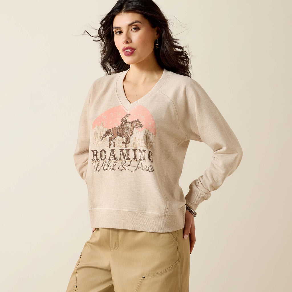 Ariat Ladies Victoria Sweatshirt - Khaki Heather