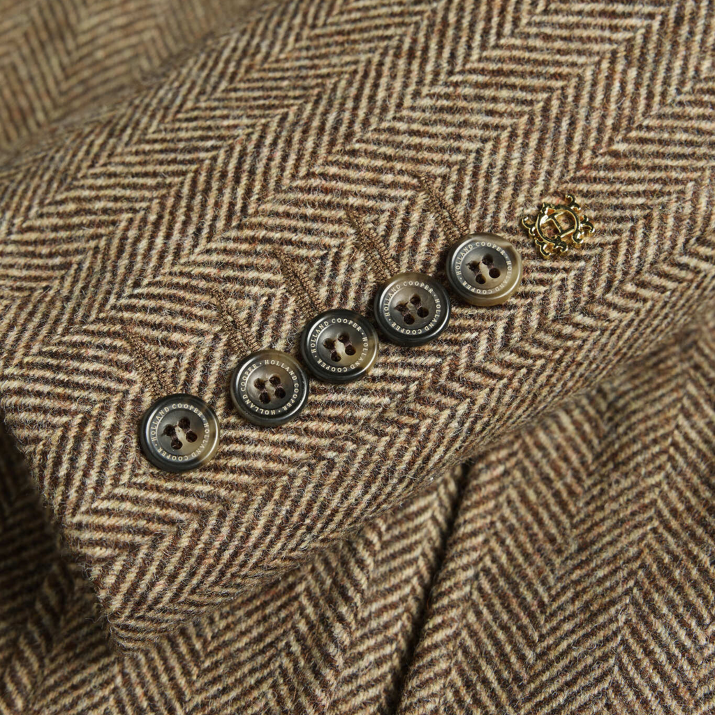 Holland Cooper Ladies Country Classic Jacket - Large Scale Brown Herringbone