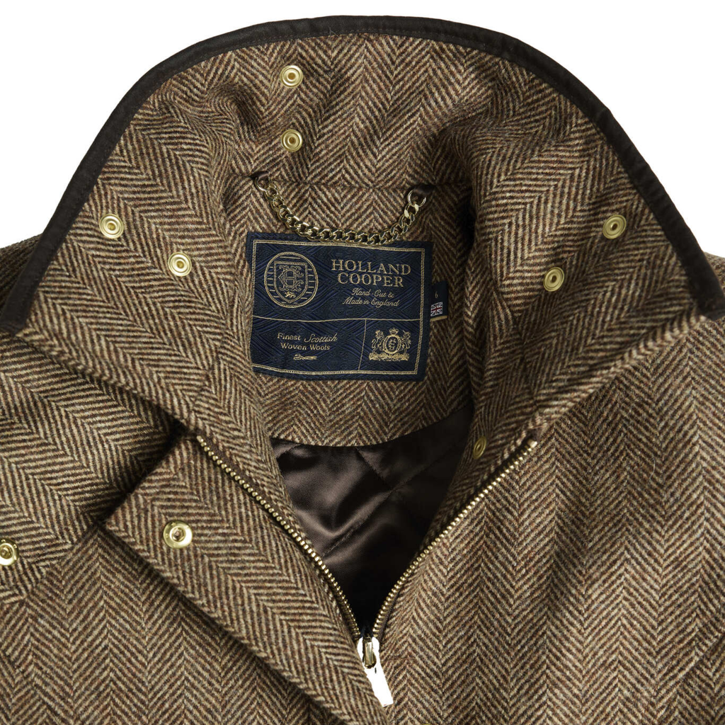 Holland Cooper Ladies Country Classic Jacket - Large Scale Brown Herringbone