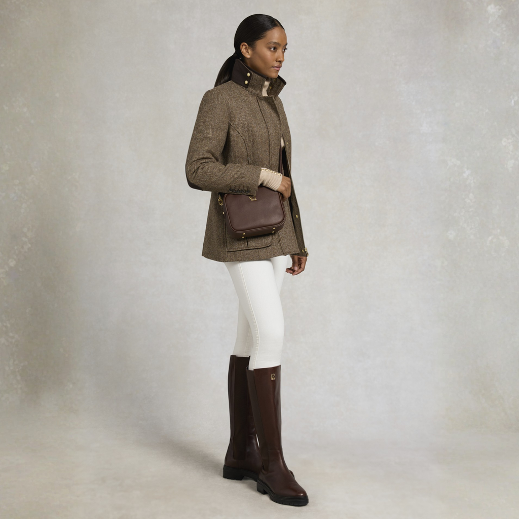 Holland Cooper Ladies Country Classic Jacket - Large Scale Brown Herringbone