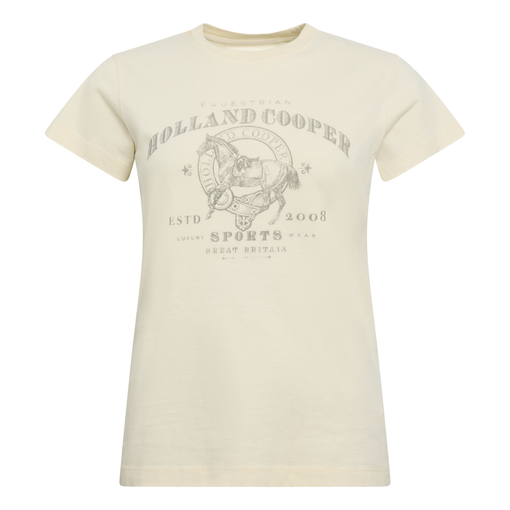 Holland Cooper Ladies Ivy League Tee - Ecru