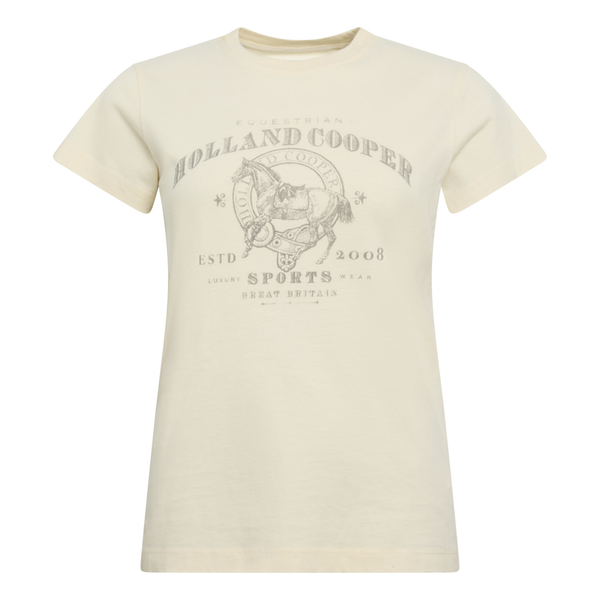 Holland Cooper Ladies Ivy League Tee - Ecru