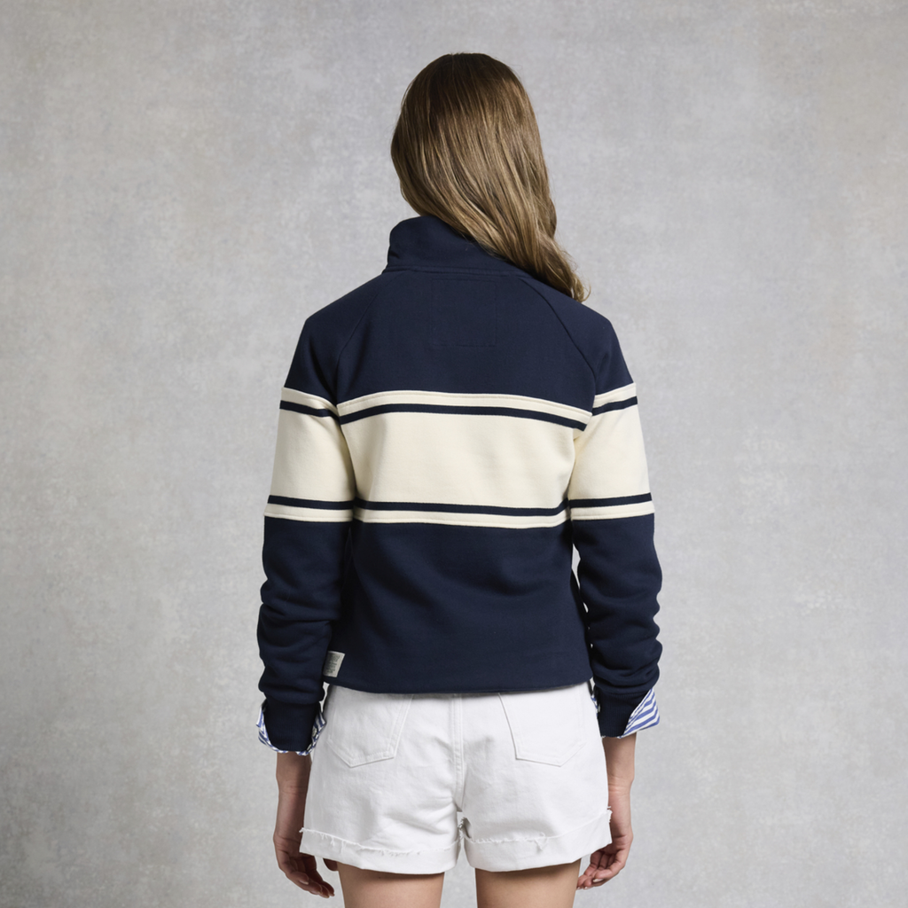Holland Cooper Ladies Signature Quarter Zip Sweat - Ink Navy