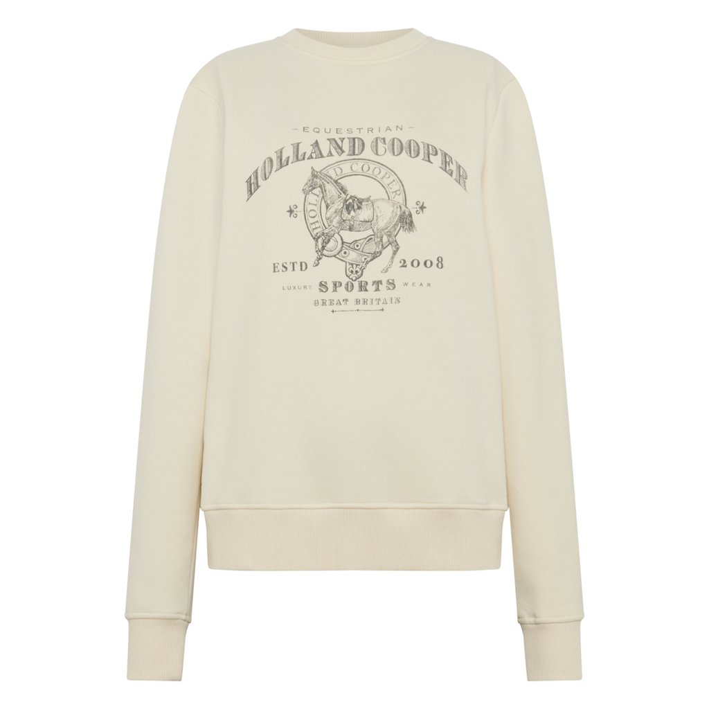 Holland Cooper Ladies Appaloosa Crew Neck Sweat - Ecru