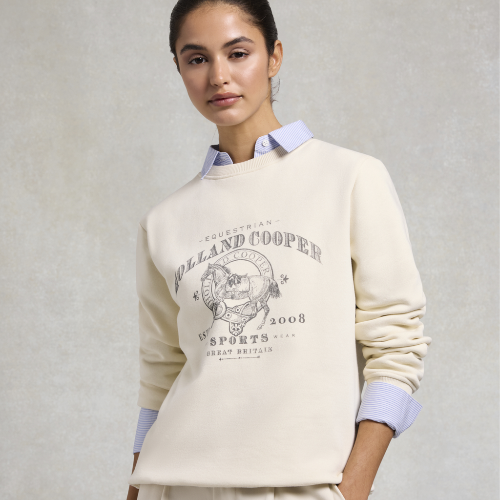 Holland Cooper Ladies Appaloosa Crew Neck Sweat - Ecru