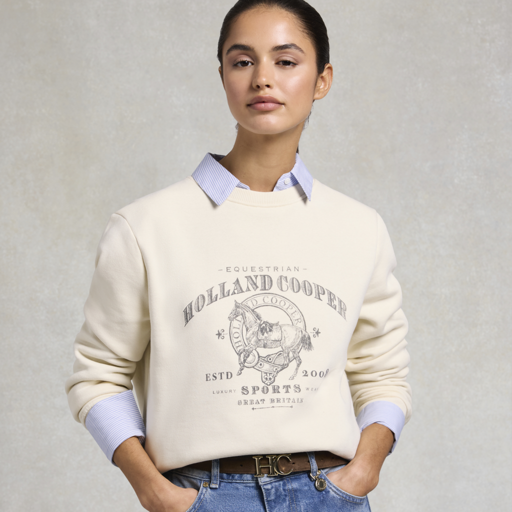 Holland Cooper Ladies Appaloosa Crew Neck Sweat - Ecru