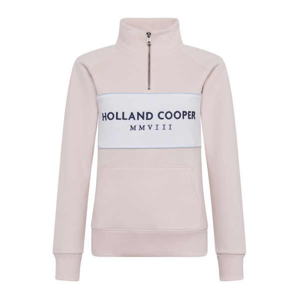 Holland Cooper Ladies Sporting Heritage Zip Henley - Pink