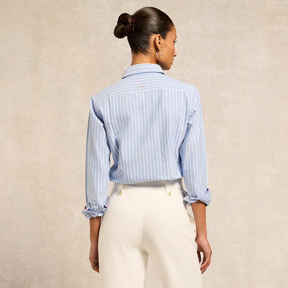 Holland Cooper Ladies Oxford Shirt - Sky Blue Stripe