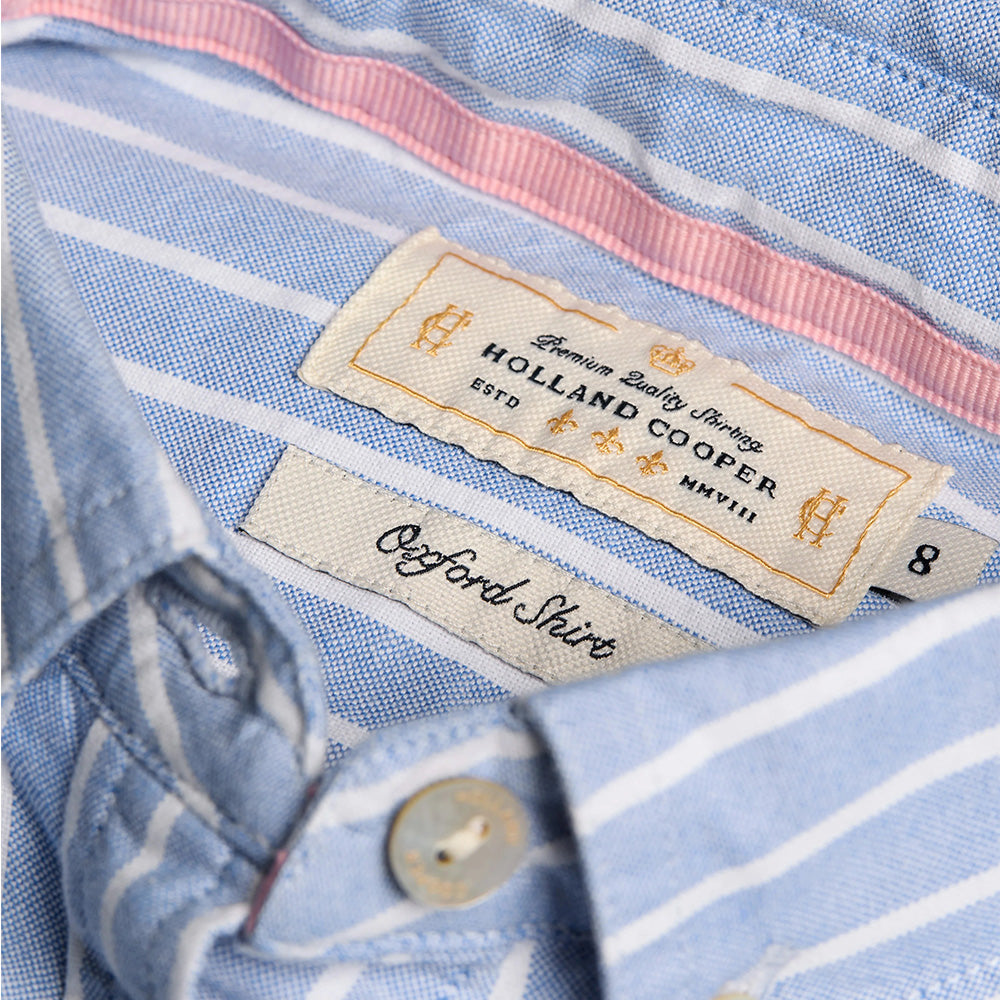 Holland Cooper Ladies Oxford Shirt - Sky Blue Stripe