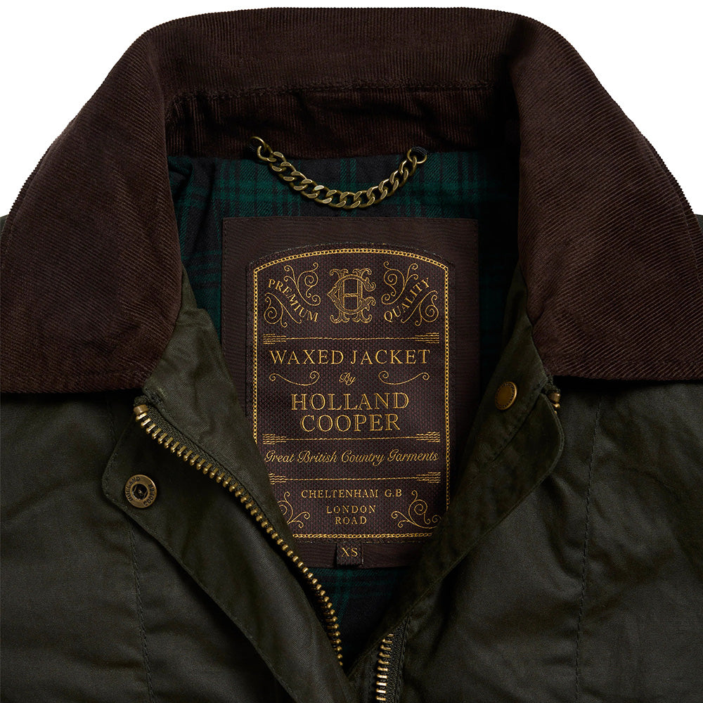 Holland Cooper Ladies Classic Waxed Jacket - Dark Olive