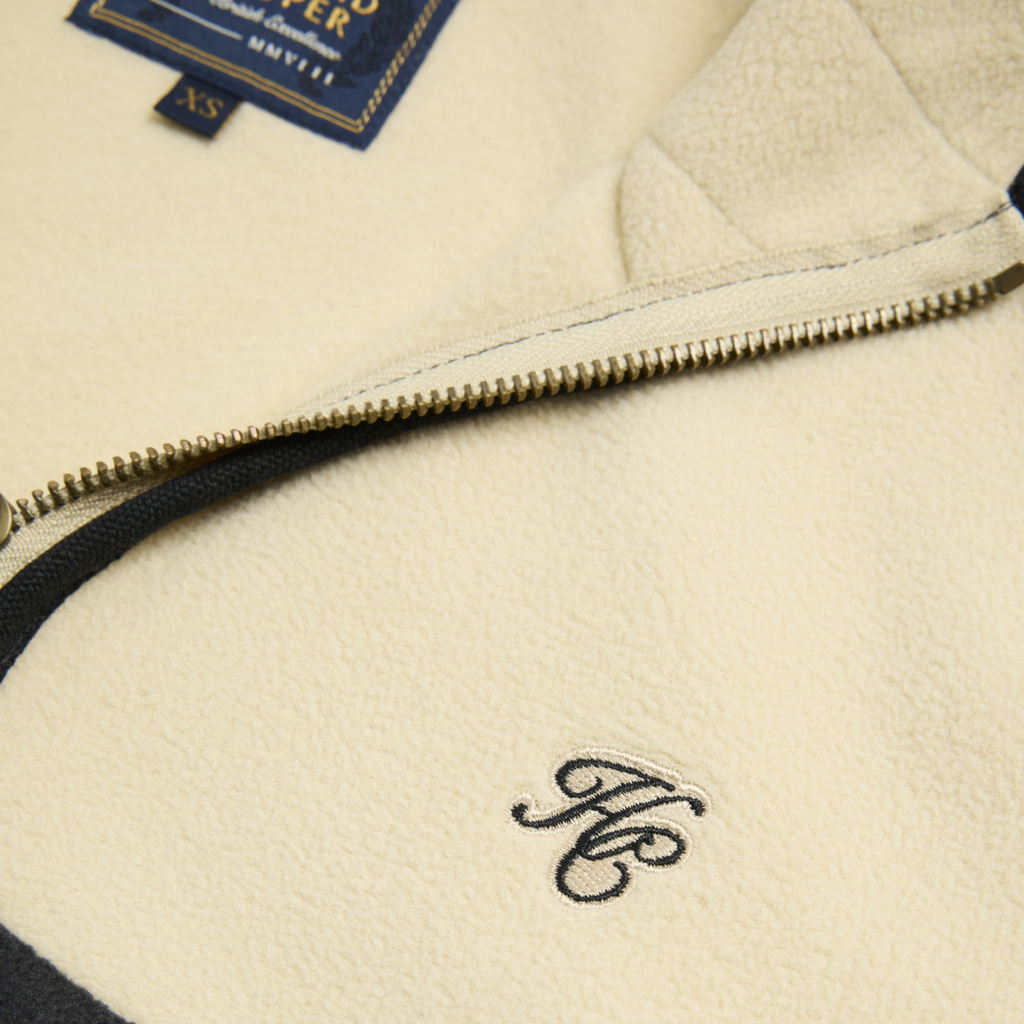 Holland Cooper Ladies Country Quarter Zip Jacket - Ecru Navy