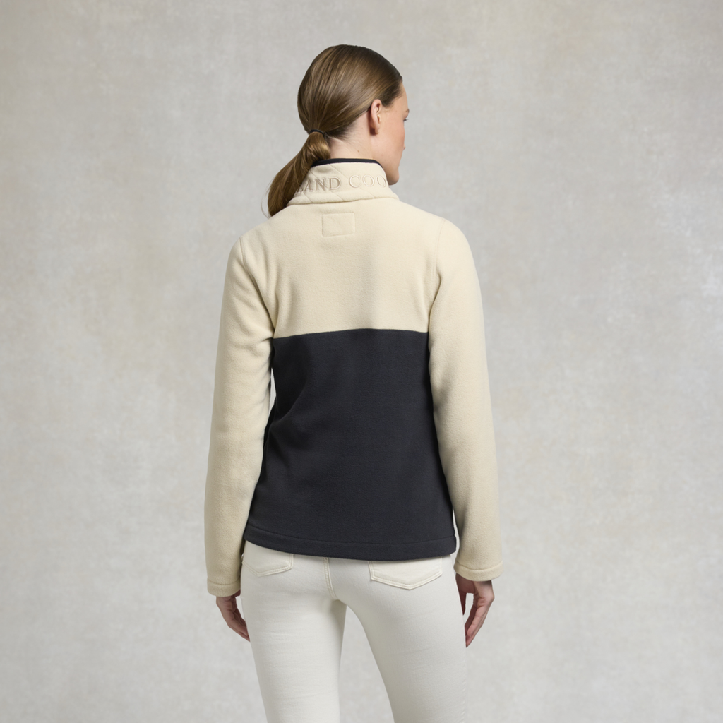 Holland Cooper Ladies Country Quarter Zip Jacket - Ecru Navy