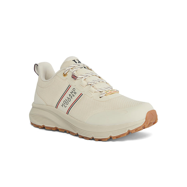 Holland Cooper Ladies Burghley Waterproof Trainer - Ecru