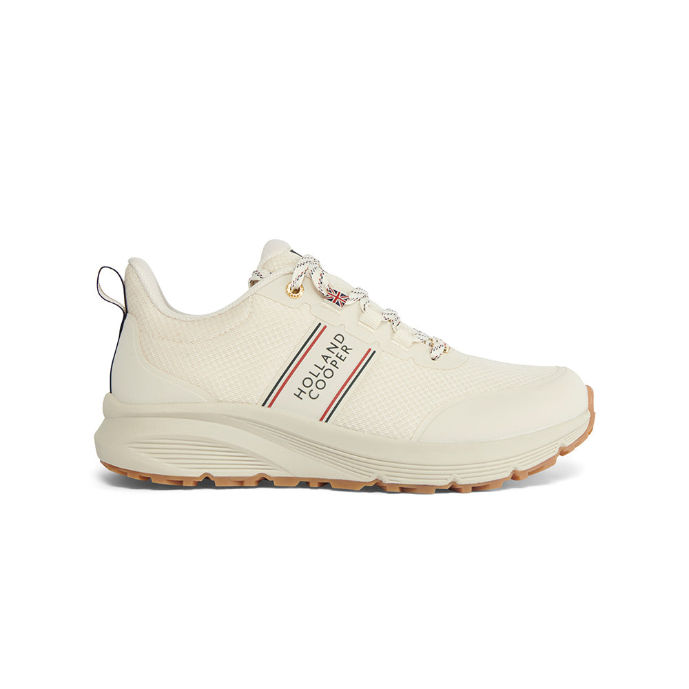 Holland Cooper Ladies Burghley Waterproof Trainer - Ecru