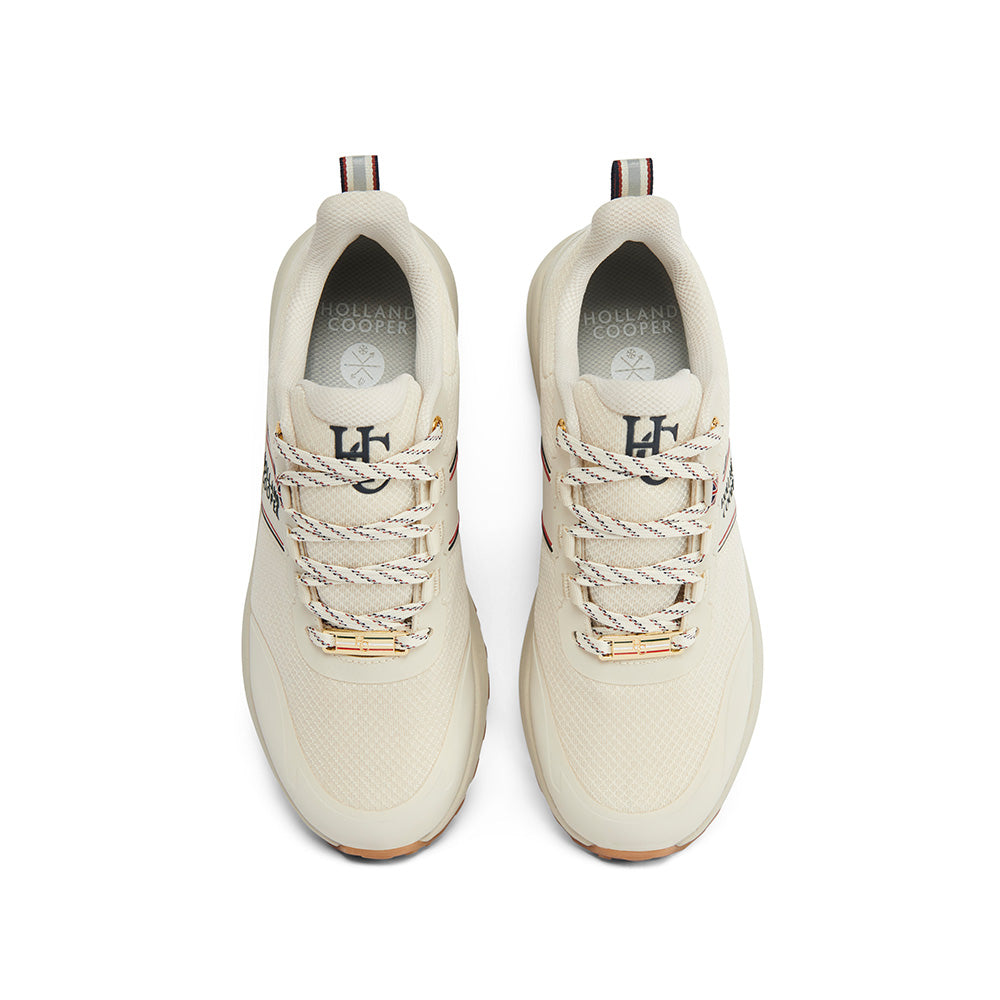 Holland Cooper Ladies Burghley Waterproof Trainer - Ecru