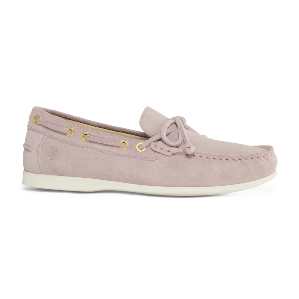 Holland Cooper Ladies Deck Shoe - Blush Suede