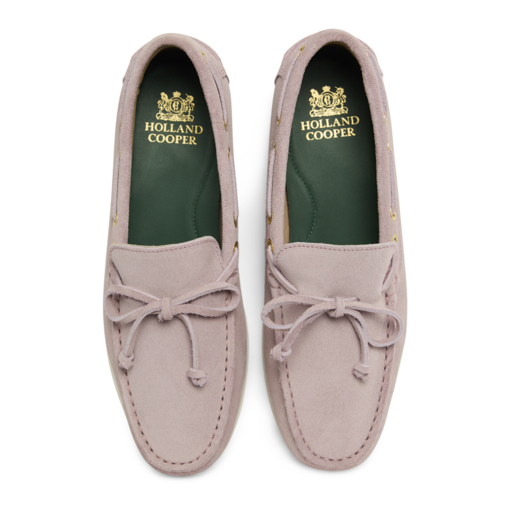 Holland Cooper Ladies Deck Shoe - Blush Suede
