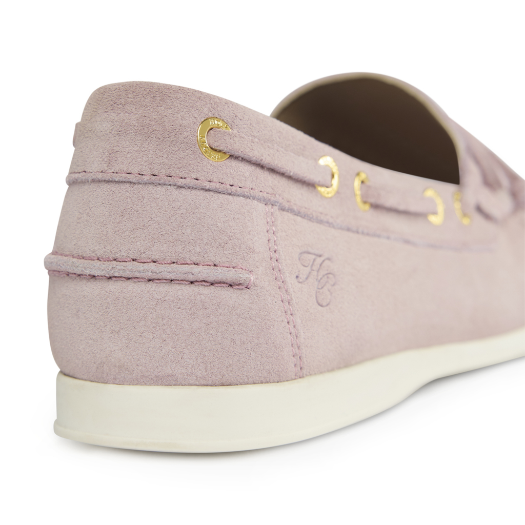 Holland Cooper Ladies Deck Shoe - Blush Suede