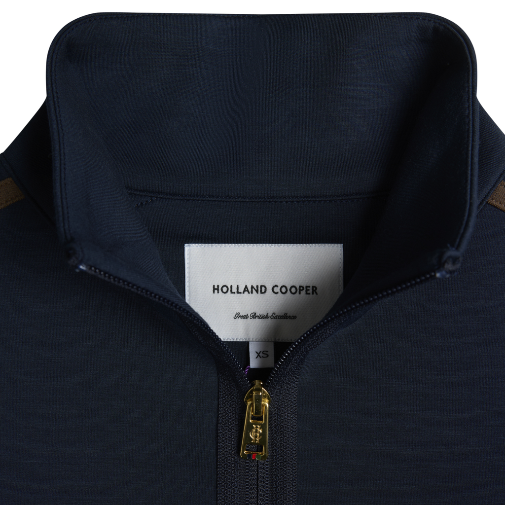 Holland Cooper Ladies Equestrian Quarter Zip Neck Sweat - Ink Navy
