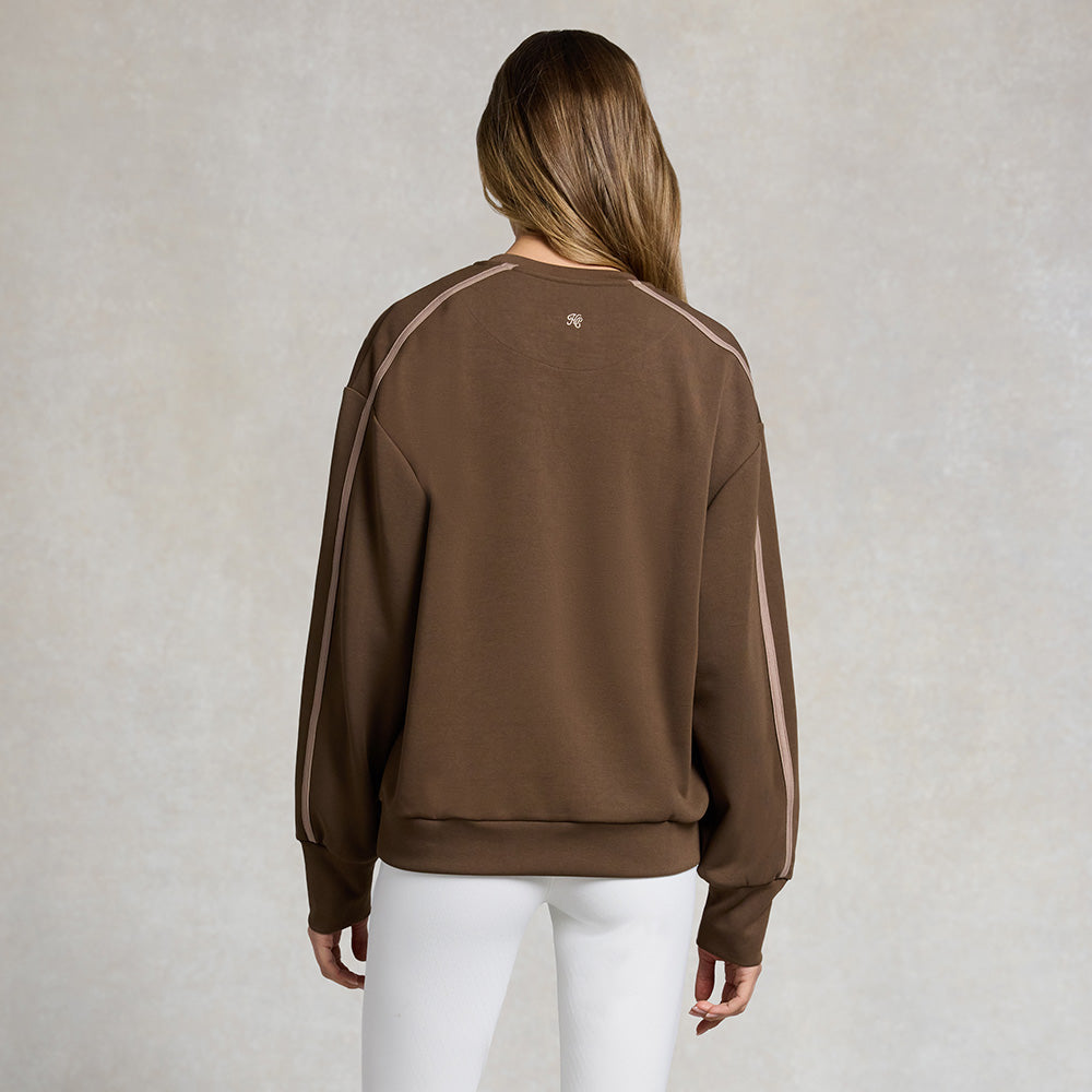 Holland Cooper Ladies Equestrian Crew Neck Sweat - Chestnut