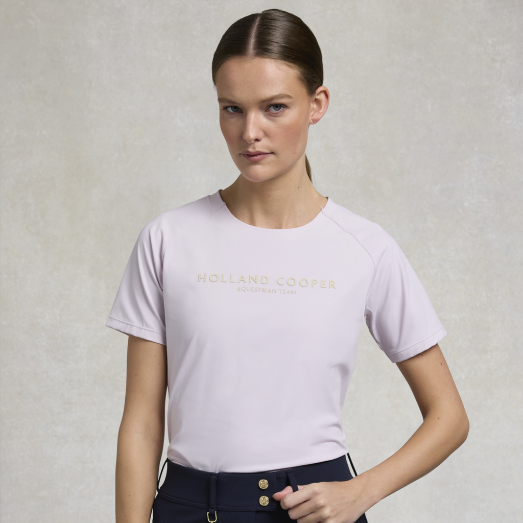 Holland Cooper Ladies Chiltern Crew Neck Tee - Dawn Pink