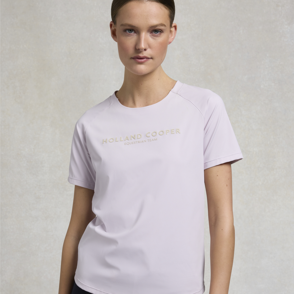 Holland Cooper Ladies Chiltern Crew Neck Tee - Dawn Pink