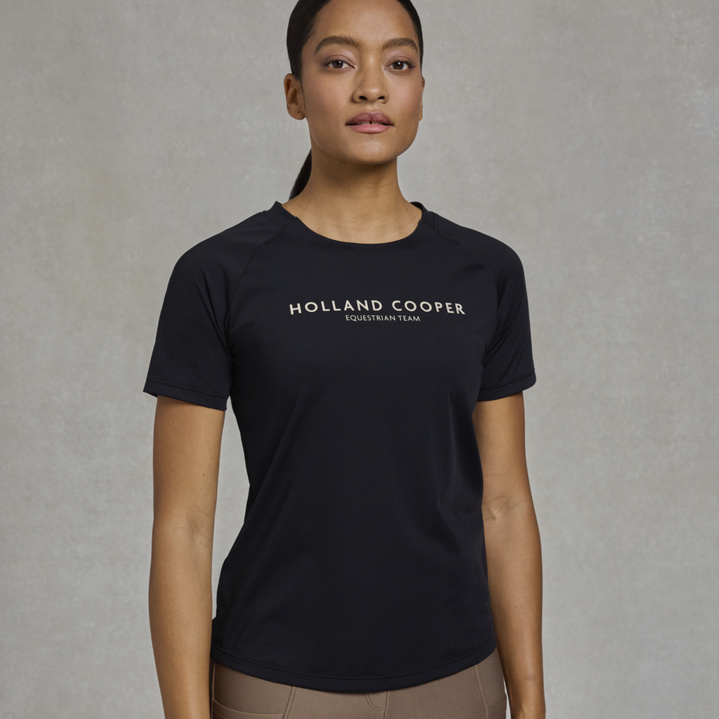 Holland Cooper Ladies Chiltern Crew Neck Tee - Black