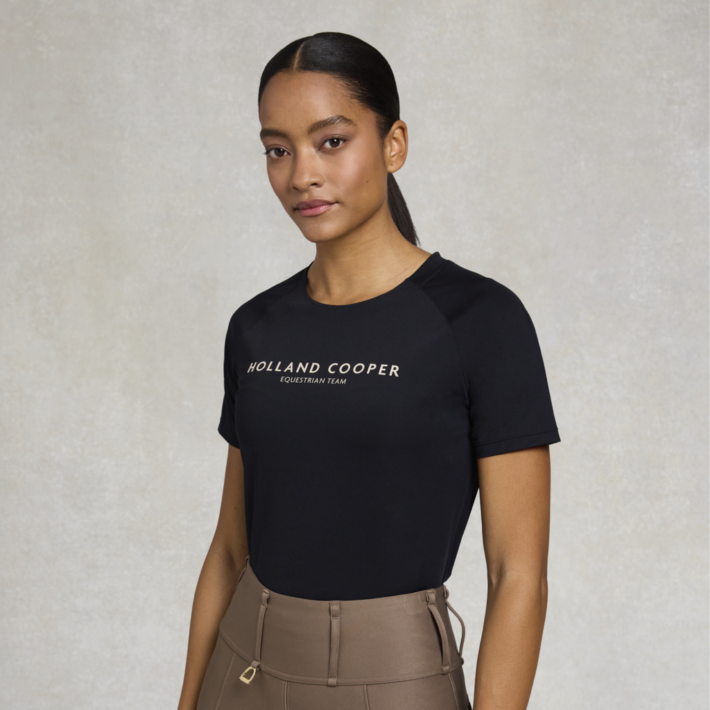 Holland Cooper Ladies Chiltern Crew Neck Tee - Black