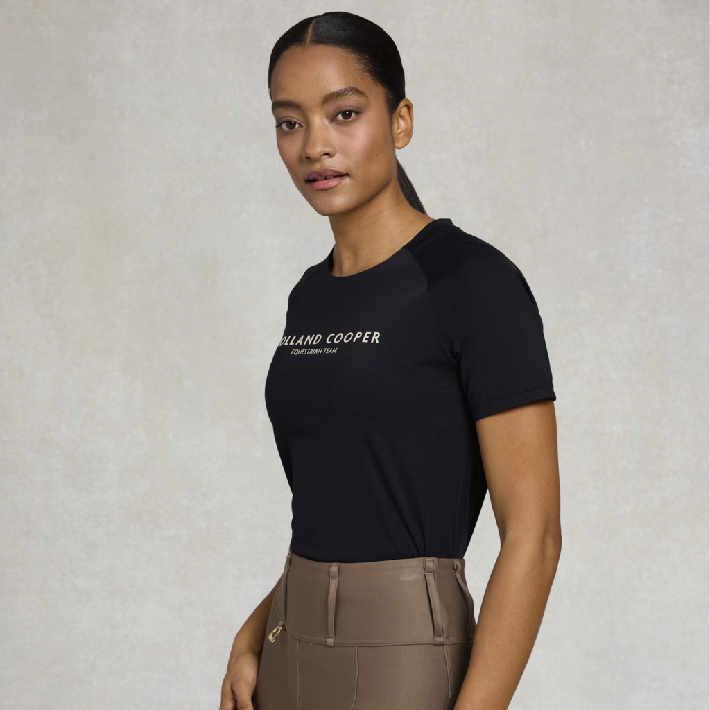 Holland Cooper Ladies Chiltern Crew Neck Tee - Black
