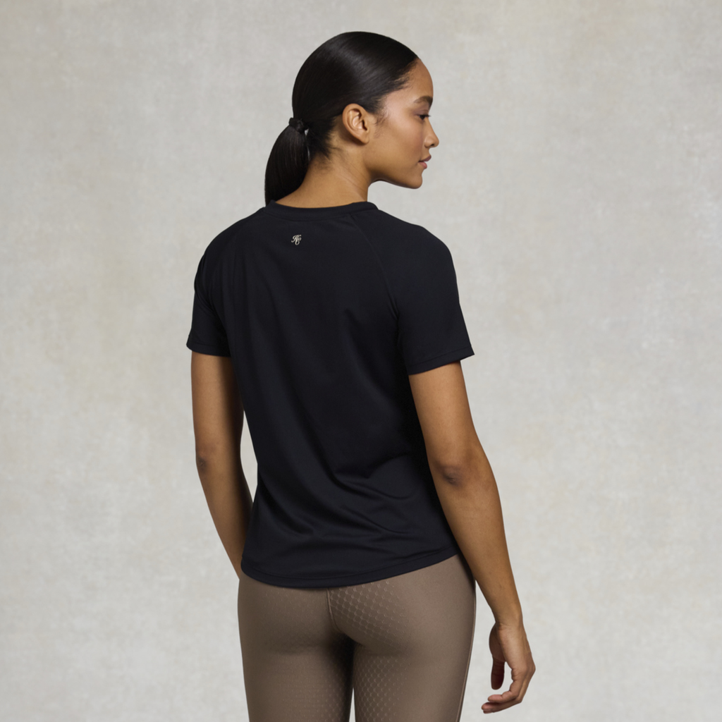 Holland Cooper Ladies Chiltern Crew Neck Tee - Black