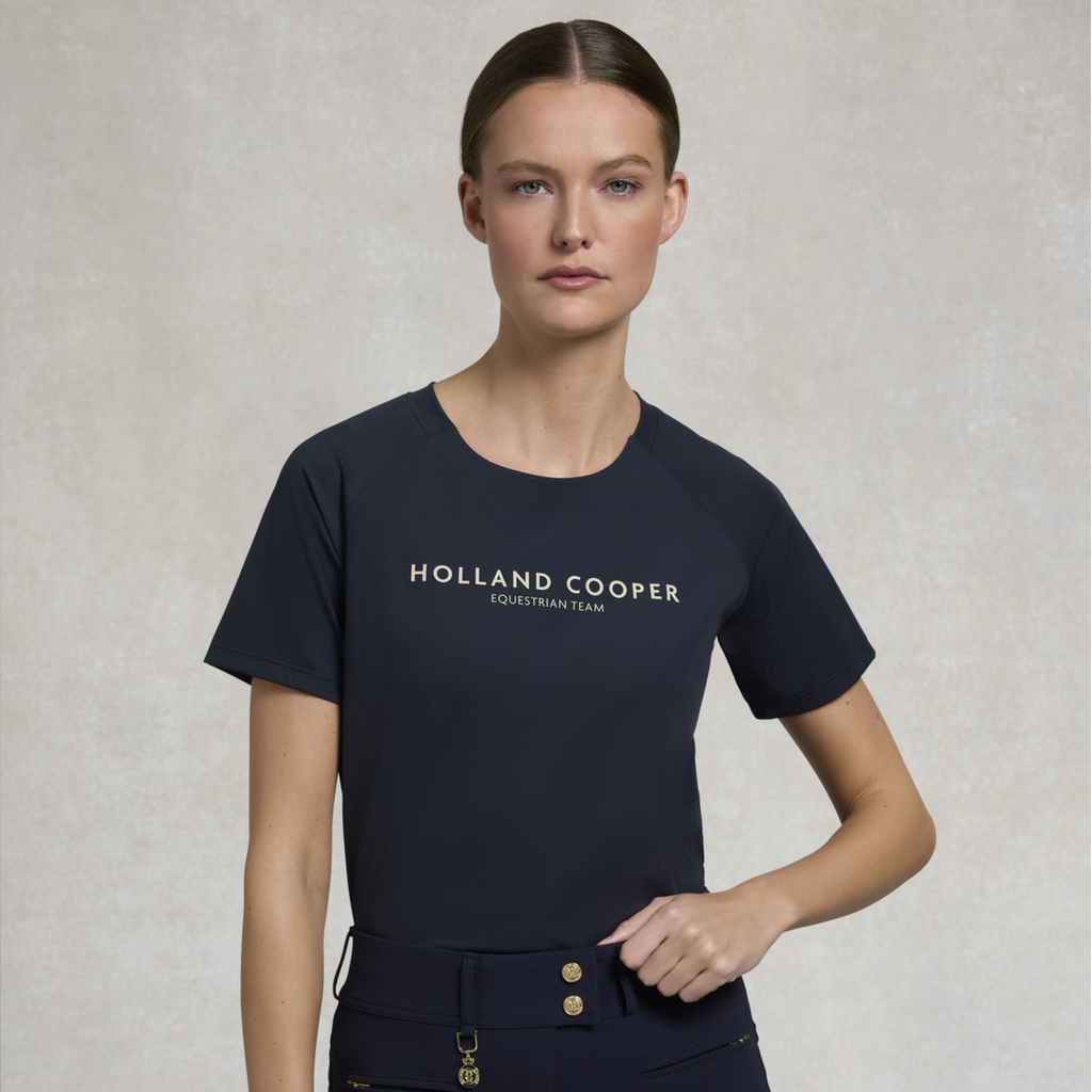 Holland Cooper Ladies Chiltern Crew Neck Tee - Ink Navy