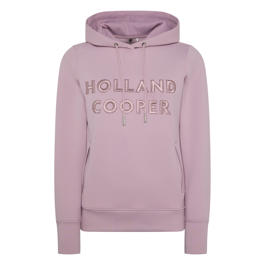Holland Cooper Ladies Crystal Hoodie - Dawn Pink