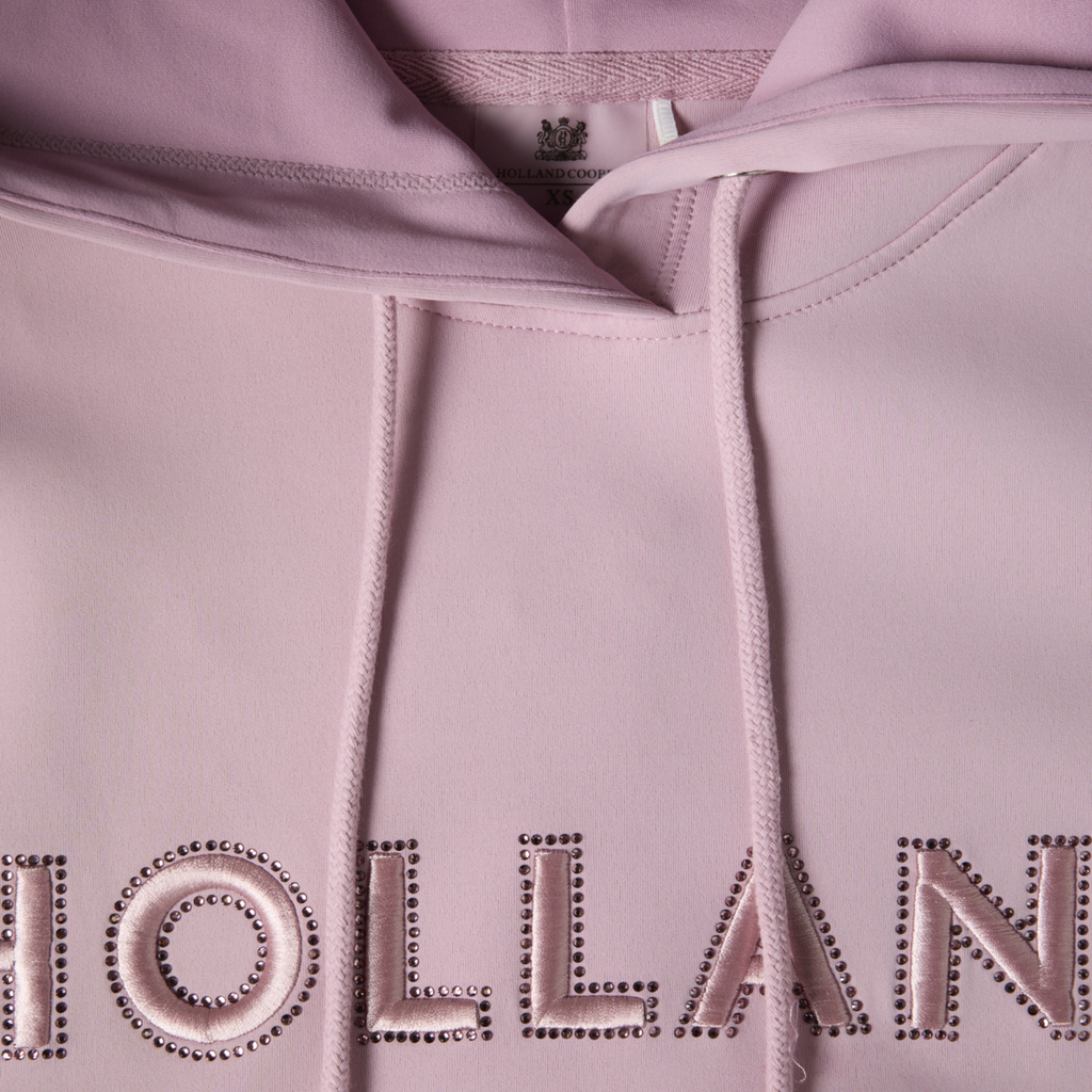 Holland Cooper Ladies Crystal Hoodie - Dawn Pink