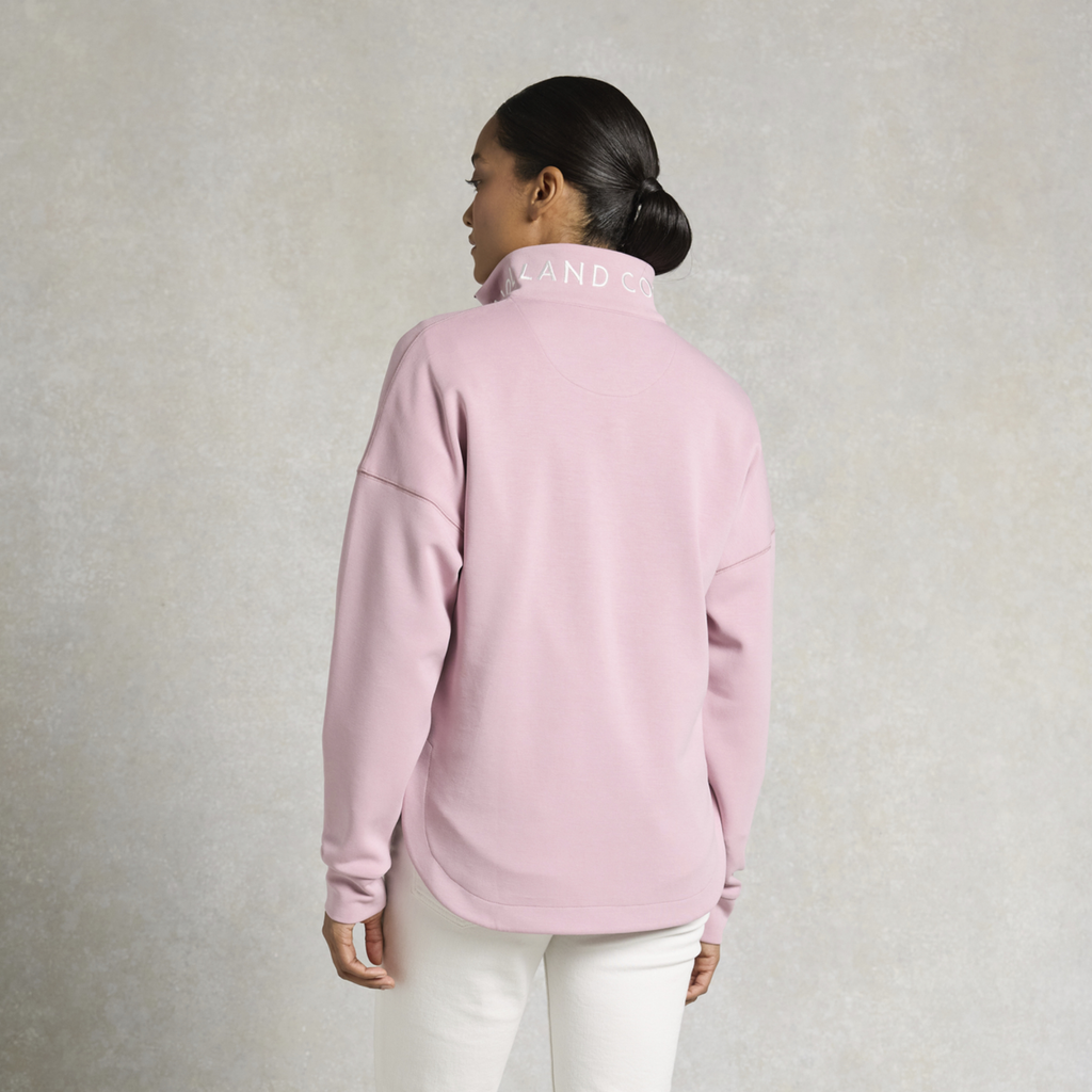 Holland Cooper Ladies Windsor Quarter Zip Sweat - Dawn Pink