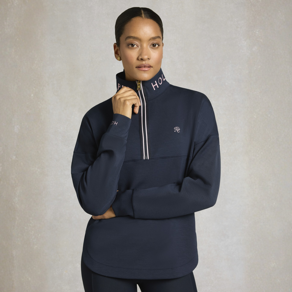 Holland Cooper Ladies Windsor Quarter Zip Sweat - Ink Navy