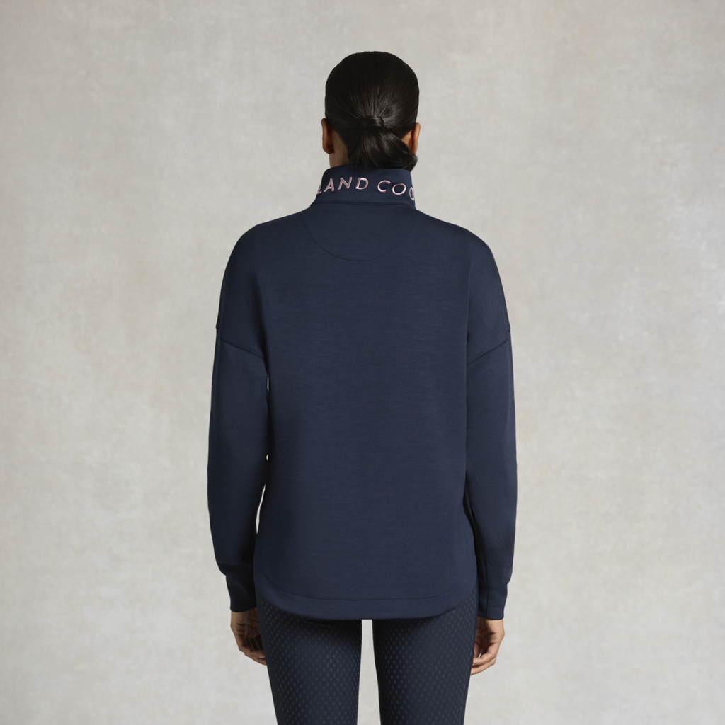 Holland Cooper Ladies Windsor Quarter Zip Sweat - Ink Navy