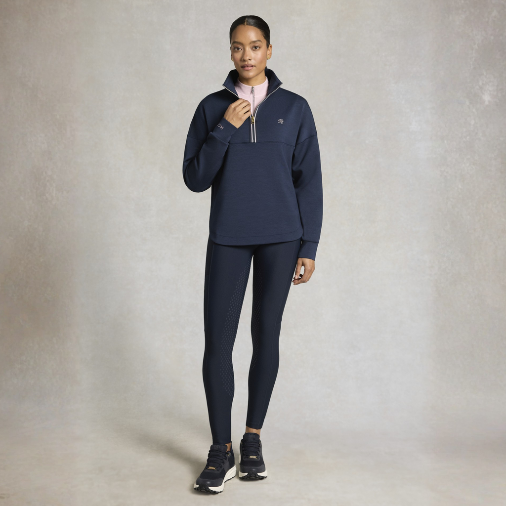 Holland Cooper Ladies Windsor Quarter Zip Sweat - Ink Navy