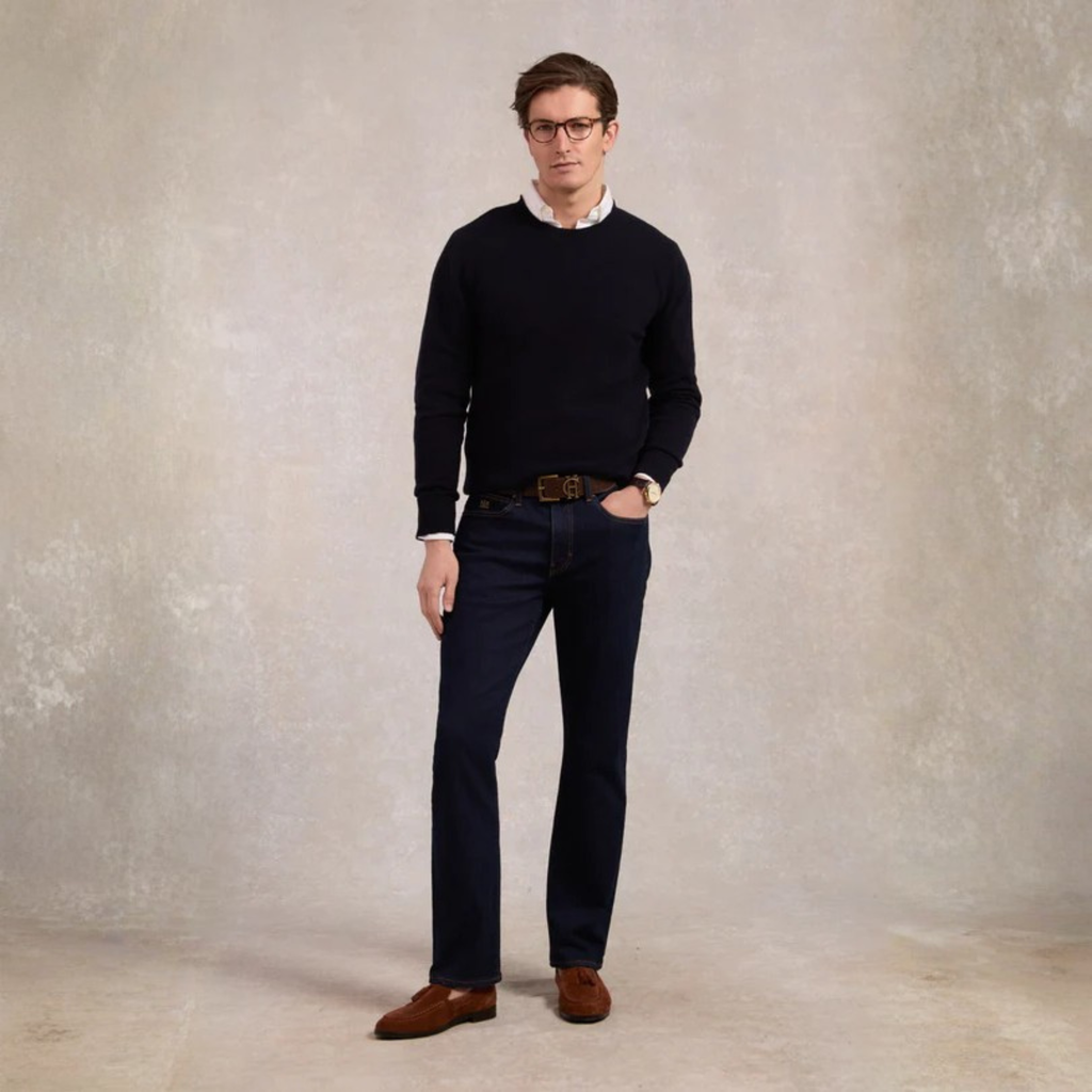 Holland Cooper Mens Classic Straight Jean - Dark Indigo